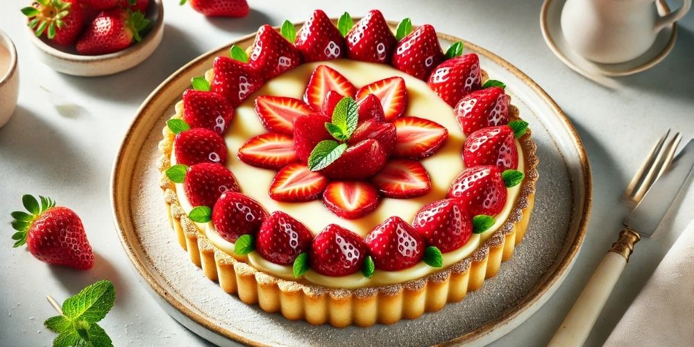 Tarte aux fraises et crème pâtissière