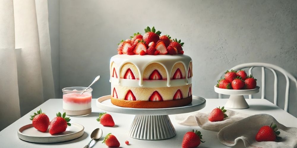 Gâteau aux fraises et yaourt