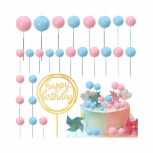 Kit décoration gâteau anniversaire – Pastel Rose & Bleu – Ballons & Topper