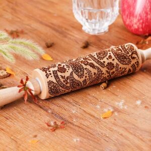 Rouleau à pâtisserie gravé motif oriental