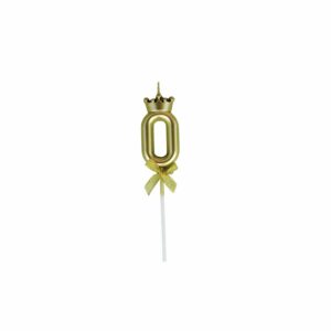 Bougies décoratives ballon doré & couronne – Chiffres 0 à 9