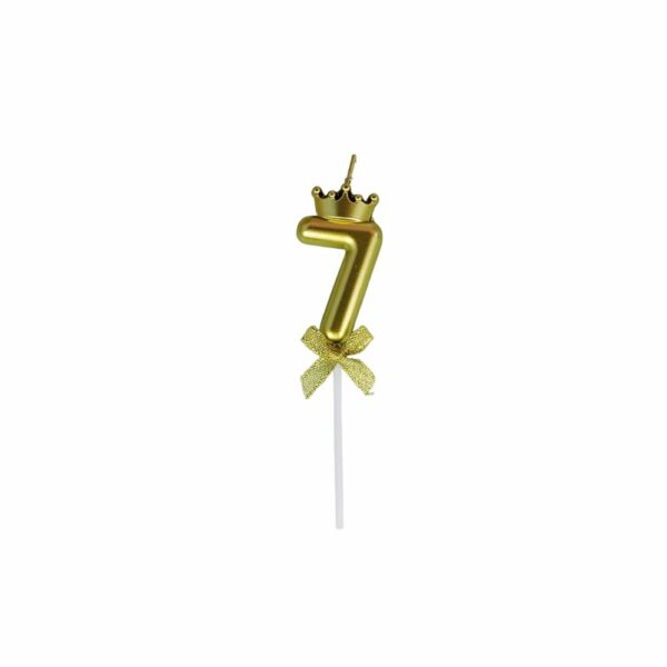 Bougies décoratives ballon doré & couronne – Chiffres 0 à 9 – Image 4
