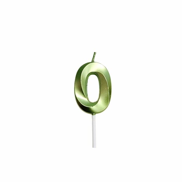 Bougies métalliques vertes pour gâteau – Chiffres 0 à 9
