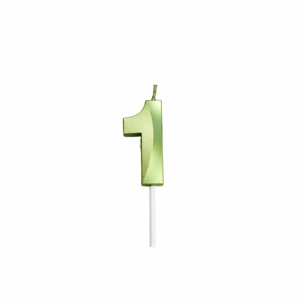 Bougies métalliques vertes pour gâteau – Chiffres 0 à 9 – Image 2