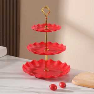 Présentoir à gâteaux 3 étages – rouge