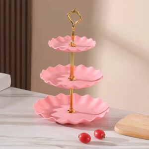 Présentoir à gâteaux 3 étages – rose pastel