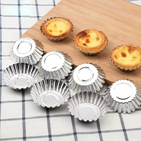Lot de 5 moules à tartelettes ondulés en métal – Image 2
