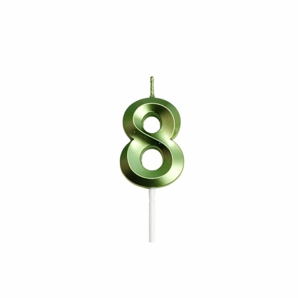 Bougies métalliques vertes pour gâteau – Chiffres 0 à 9 – Image 4