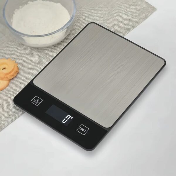 Balance de cuisine numérique à écran noir – finition inox – Image 3