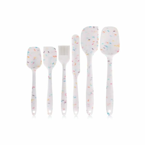 Lot d'ustensiles pâtisserie en silicone effet confettis – Image 2