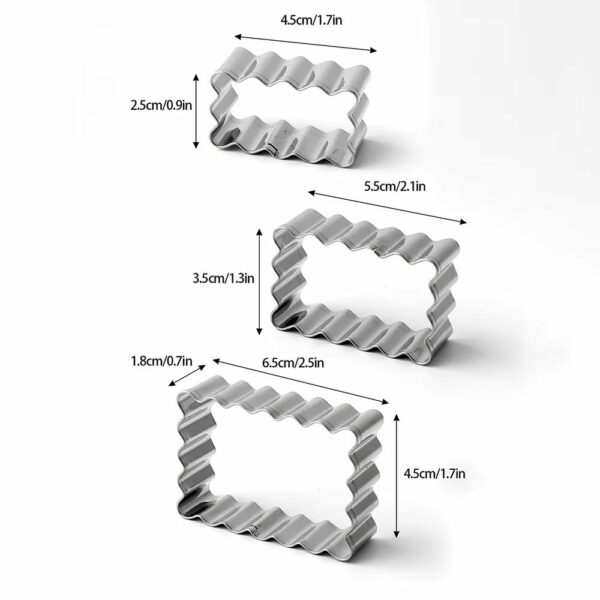 Emporte-pièces rectangulaires cannelés – lot de 3 tailles – Image 2