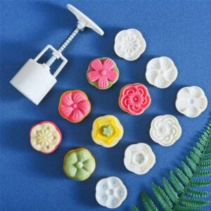 Poussoir à biscuits fleuris – 6 embouts motifs inclus
